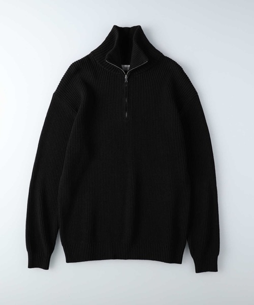 PLUS ONE（プラスワン）の「【PLUS ONE】【BENRY】畦編みハーフジップニット（ニット/セーター・メンズ・グレー/ブラック/オフホワイト・M/XL/L）」の18枚目の写真