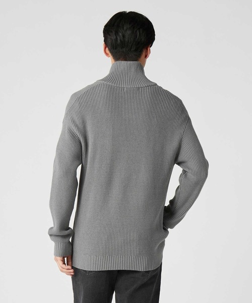 PLUS ONE（プラスワン）の「【PLUS ONE】【BENRY】畦編みハーフジップニット（ニット/セーター・メンズ・グレー/ブラック/オフホワイト・M/XL/L）」の16枚目の写真