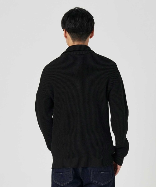 PLUS ONE（プラスワン）の「【PLUS ONE】【BENRY】畦編みハーフジップニット（ニット/セーター・メンズ・グレー/ブラック/オフホワイト・M/XL/L）」の13枚目の写真