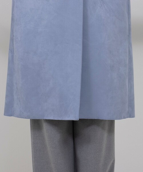 NOLLEY’S Sophi（ノーリーズソフィ）の「スエードダンボールVネックコート（ノーカラーコート・レディース・キナリ/グレイッシュブルー・36/38）」の21枚目の写真