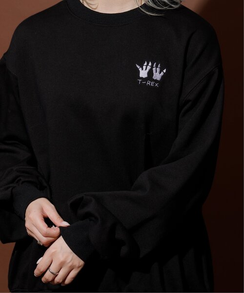 DOUBLE NAME（ダブルネーム）の「恐竜図鑑BACK刺しゅう裏毛プルオーバー/ユニセックス可（Tシャツ/カットソー・レディース・ブラック/オートミール/マスタード・FREE）」の15枚目の写真