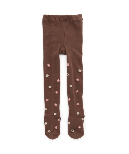 apres les cours(アプレレクール)の「花柄・ハート柄タイツ(タイツ/ストッキング・キッズ・ブラウン/アイボリー/ネイビー・90/110/100/120/140)」の1枚目の写真