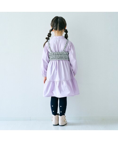 apres les cours(アプレレクール)の「花柄・ハート柄タイツ(タイツ/ストッキング・キッズ・ブラウン/アイボリー/ネイビー・90/110/100/120/140)」の5枚目の写真