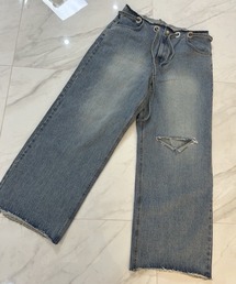 ipugo（イプゴ）の「ipugo/イプゴ 紐ベルトオーバサイズダメージデニム（デニムパンツ）」