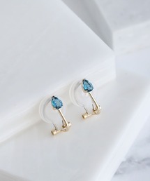 queite | K10 誕生石 クリップイヤリング 11月/ロンドンブルートパーズ［queite］(イヤリング)