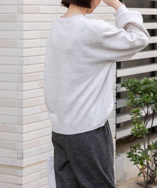 FORK&SPOON（フォークアンドスプーン）の「FORK&SPOON　ギャザースリーブニット（ニット/セーター・レディース・グレー系その他/オートミール/ブラック/ライトブルー・1）」の19枚目の写真