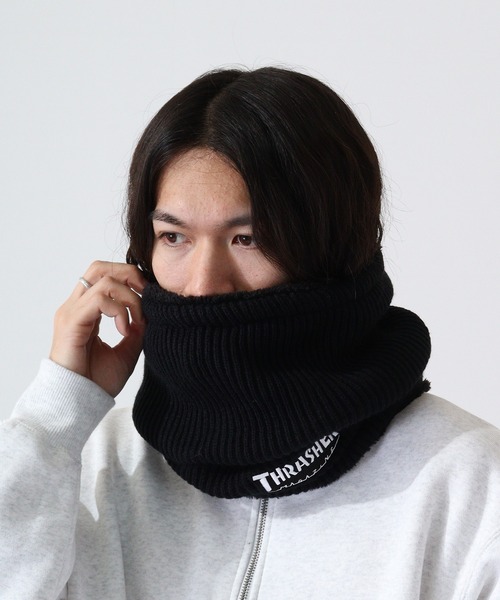 THRASHER(スラッシャー)の「THRASHER LONG KNIT NW(ネックウォーマー/スヌード・メンズ・ブラック・FREE)」の1枚目の写真
