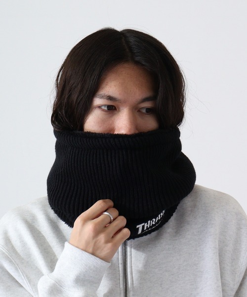 THRASHER(スラッシャー)の「THRASHER LONG KNIT NW(ネックウォーマー/スヌード・メンズ・ブラック・FREE)」の2枚目の写真