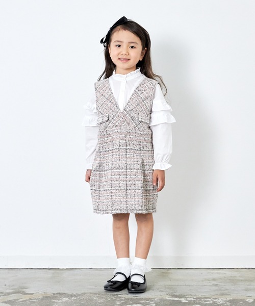 MAKE YOUR DAY（メイクユアデイ）の「スプリングフリルブラウス■80～140cm（シャツ/ブラウス・キッズ・サックスブルー/ブラック/オフホワイト・80/110/90/100/140/130/120）」の10枚目の写真