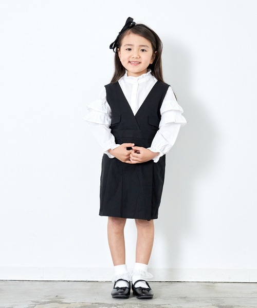 MAKE YOUR DAY（メイクユアデイ）の「スプリングフリルブラウス■80～140cm（シャツ/ブラウス・キッズ・サックスブルー/ブラック/オフホワイト・80/110/90/100/140/130/120）」の7枚目の写真