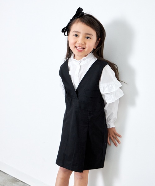 MAKE YOUR DAY（メイクユアデイ）の「スプリングフリルブラウス■80～140cm（シャツ/ブラウス・キッズ・サックスブルー/ブラック/オフホワイト・80/110/90/100/140/130/120）」の8枚目の写真