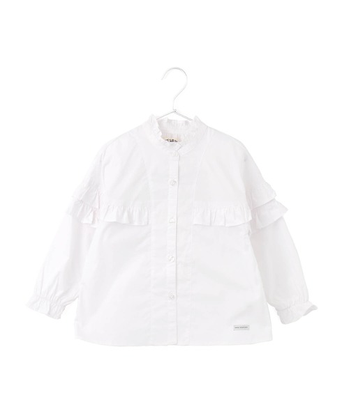 MAKE YOUR DAY（メイクユアデイ）の「スプリングフリルブラウス■80～140cm（シャツ/ブラウス・キッズ・サックスブルー/ブラック/オフホワイト・80/110/90/100/140/130/120）」の12枚目の写真