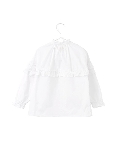 MAKE YOUR DAY（メイクユアデイ）の「スプリングフリルブラウス■80～140cm（シャツ/ブラウス・キッズ・サックスブルー/ブラック/オフホワイト・80/110/90/100/140/130/120）」の13枚目の写真