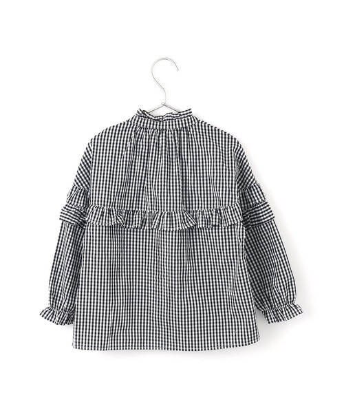 MAKE YOUR DAY（メイクユアデイ）の「スプリングフリルブラウス■80～140cm（シャツ/ブラウス・キッズ・サックスブルー/ブラック/オフホワイト・80/110/90/100/140/130/120）」の14枚目の写真