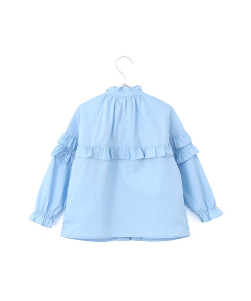MAKE YOUR DAY（メイクユアデイ）の「スプリングフリルブラウス■80～140cm（シャツ/ブラウス・キッズ・サックスブルー/ブラック/オフホワイト・80/110/90/100/140/130/120）」の15枚目の写真