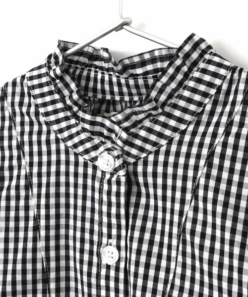 MAKE YOUR DAY（メイクユアデイ）の「スプリングフリルブラウス■80～140cm（シャツ/ブラウス・キッズ・サックスブルー/ブラック/オフホワイト・80/110/90/100/140/130/120）」の16枚目の写真