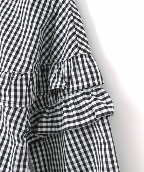 MAKE YOUR DAY（メイクユアデイ）の「スプリングフリルブラウス■80～140cm（シャツ/ブラウス・キッズ・サックスブルー/ブラック/オフホワイト・80/110/90/100/140/130/120）」の18枚目の写真