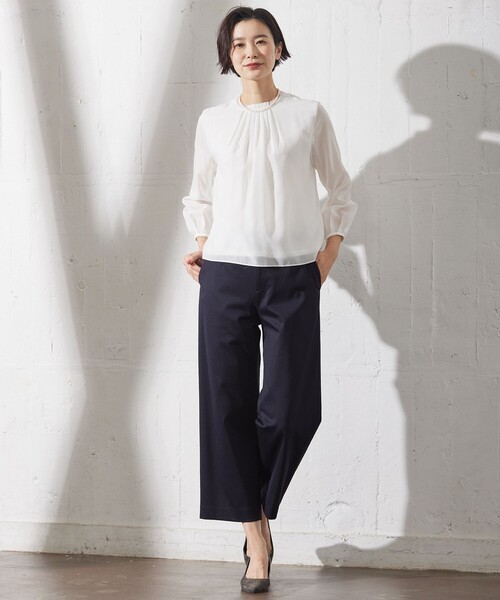 J.PRESS Ladies(J.プレス レディス)の「カチオン ストライプ カットソー(Tシャツ/カットソー・レディース・ホワイト系1/ライトグレー系1/ふじ色系1・SMALL)」の4枚目の写真