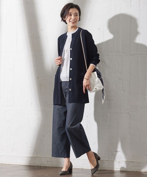 J.PRESS Ladies(J.プレス レディス)の「カチオン ストライプ カットソー(Tシャツ/カットソー・レディース・ホワイト系1/ライトグレー系1/ふじ色系1・SMALL)」の7枚目の写真