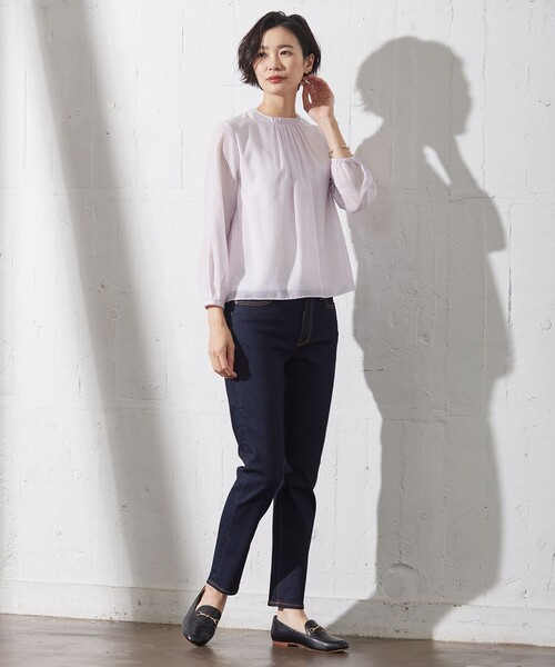 J.PRESS Ladies(J.プレス レディス)の「カチオン ストライプ カットソー(Tシャツ/カットソー・レディース・ホワイト系1/ライトグレー系1/ふじ色系1・SMALL)」の10枚目の写真