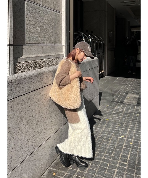 ジュメロ feather rame skirt ロングスカート ホワイト jumelle（ジュメロ）の「【伸縮性抜群！】feather rame skirt