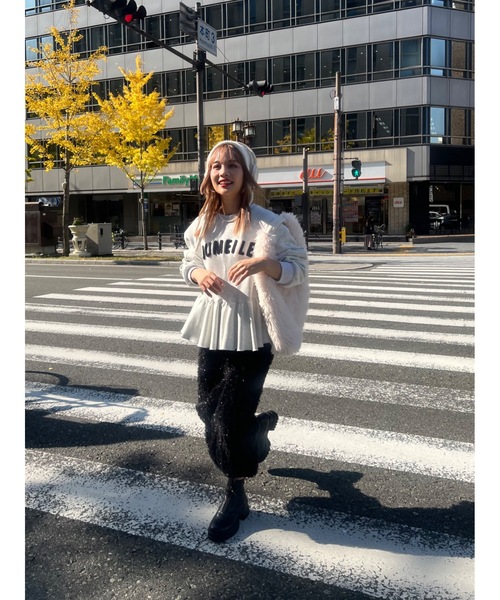 JUMELLE（ジュメロ）の「【伸縮性抜群！】feather rame skirt（スカート・レディース・アイボリー/ブラック・FREE）」の20枚目の写真