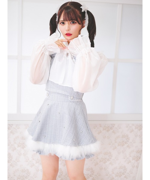 Ank Rouge（アンクルージュ）の「キラキラツイードビスチェ（ベスト・レディース・ピンク/ブルー/ブラック/ホワイト・M）」の13枚目の写真