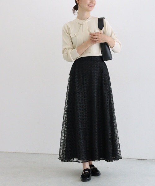 Pierrot（ピエロ）の「ボウタイポケットニット（ニット/セーター・レディース・アイボリー/ブラック/ブルー系その他/ネイビー/グレイッシュベージュ/グレー・L/M/LL/S）」の9枚目の写真