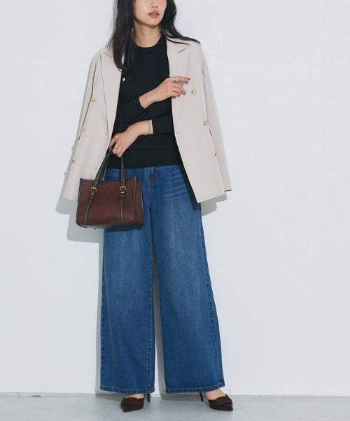 Pierrot（ピエロ）の「ボウタイポケットニット（ニット/セーター・レディース・アイボリー/ブラック/ブルー系その他/ネイビー/グレイッシュベージュ/グレー・L/M/LL/S）」の16枚目の写真