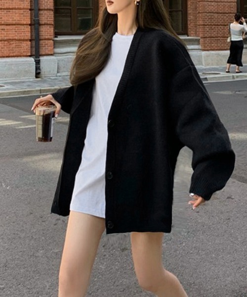 Miniministore(ミニミニストア)の「ニットカーディガン レディース 中厚手(カーディガン/ボレロ・レディース・グレー/ライトブラウン/ブラック・フリー)」の2枚目の写真