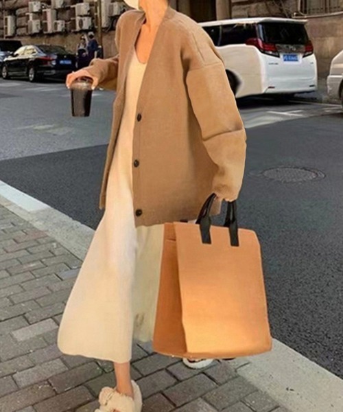 Miniministore(ミニミニストア)の「ニットカーディガン レディース 中厚手(カーディガン/ボレロ・レディース・グレー/ライトブラウン/ブラック・フリー)」の10枚目の写真