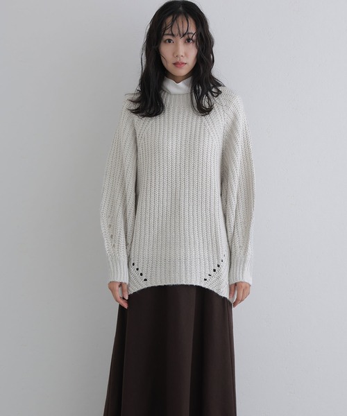 ElegChic（エレグシック）の「モヘアライクニットプルオーバー（ニット/セーター・レディース・ブラック/ライトグレー/ブラウン・M）」の12枚目の写真
