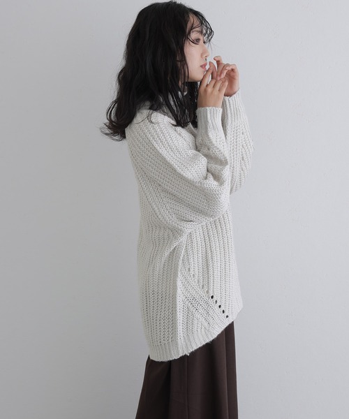 ElegChic（エレグシック）の「モヘアライクニットプルオーバー（ニット/セーター・レディース・ブラック/ライトグレー/ブラウン・M）」の13枚目の写真