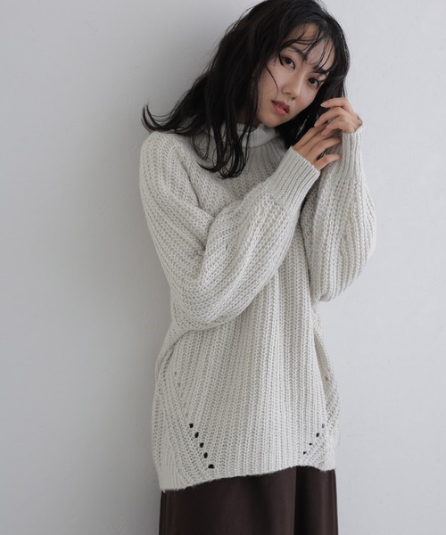 ElegChic（エレグシック）の「モヘアライクニットプルオーバー（ニット/セーター・レディース・ブラック/ライトグレー/ブラウン・M）」の14枚目の写真