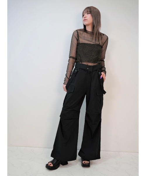 CECIL McBEE（セシルマクビー）の「サスペンダー付きナイロンカーゴ