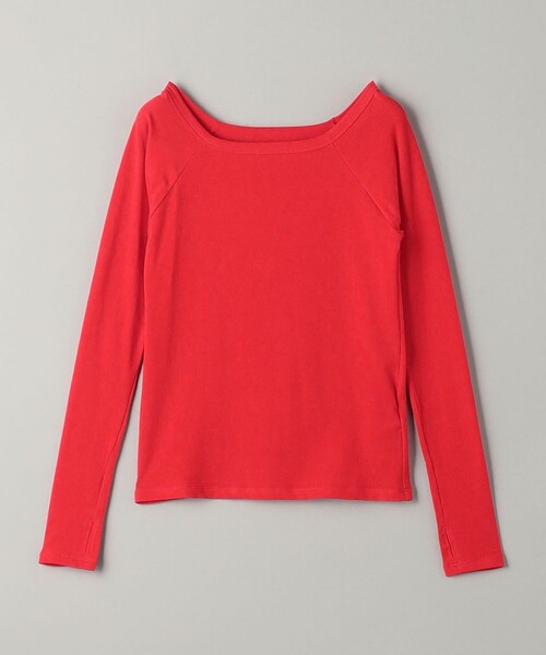 BEAUTY&YOUTH UNITED ARROWS（ビューティーアンドユースユナイテッドアローズ）の「コットンブレンド ベア天竺 オフショルダー カットソー（Tシャツ/カットソー・レディース・ダークグレー/クリーム/レッド・FREE）」の4枚目の写真