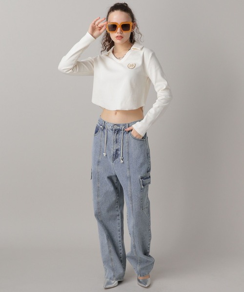 FOREVER 21（フォーエバー トゥエンティーワン）の「【2024SS】カーゴデザインデニム（デニムパンツ・レディース・ブラック/ライトブルー・SMALL/MEDIUM）」の22枚目の写真