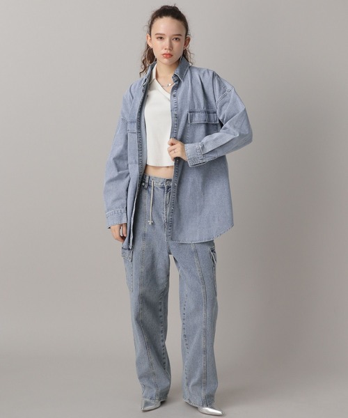 FOREVER 21（フォーエバー トゥエンティーワン）の「【2024SS】カーゴデザインデニム（デニムパンツ・レディース・ブラック/ライトブルー・SMALL/MEDIUM）」の11枚目の写真