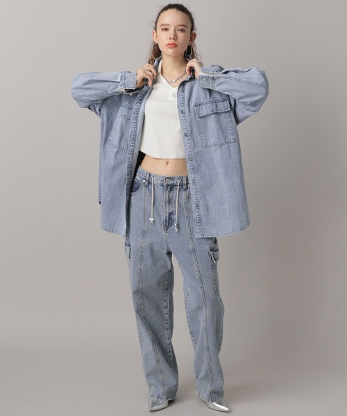 FOREVER 21（フォーエバー トゥエンティーワン）の「【2024SS】カーゴデザインデニム（デニムパンツ・レディース・ブラック/ライトブルー・SMALL/MEDIUM）」の13枚目の写真