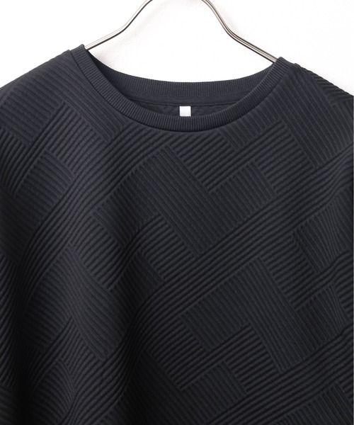 ARCHIVER（アーカイバ）の「【69】【it】クルーネックジオメトリックジャガードロングスリーブTシャツ（Tシャツ/カットソー・レディース・ブラック/グレー/ホワイト・LARGE/MEDIUM）」の9枚目の写真