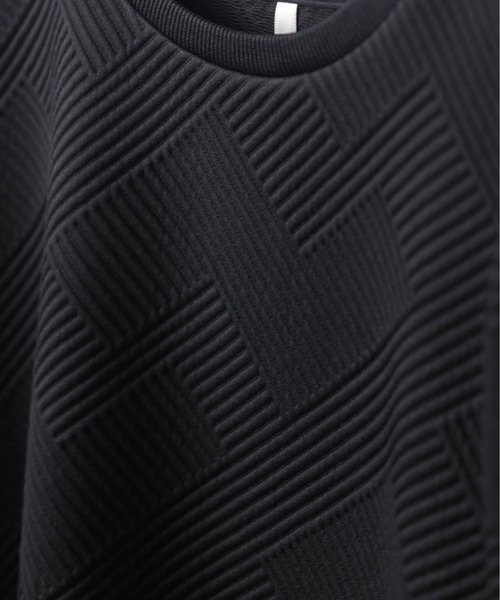ARCHIVER（アーカイバ）の「【69】【it】クルーネックジオメトリックジャガードロングスリーブTシャツ（Tシャツ/カットソー・レディース・ブラック/グレー/ホワイト・LARGE/MEDIUM）」の8枚目の写真