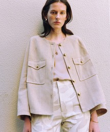 ROPE' | ゴールドボタンノーカラーブルゾン(ブルゾン)