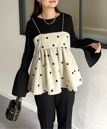 prose verse | ナローストラップドットペプラムビスチェ(キャミソール)