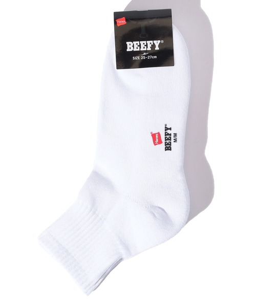 HANES（ヘインズ）の「【Hanes/ヘインズ】HMSBW201 BEEFY クォーターレングスソックス2P/ビーフィー/2Pソックス（ソックス/靴下・メンズ・ブラック/ホワイト・25cm～27cm）」の5枚目の写真