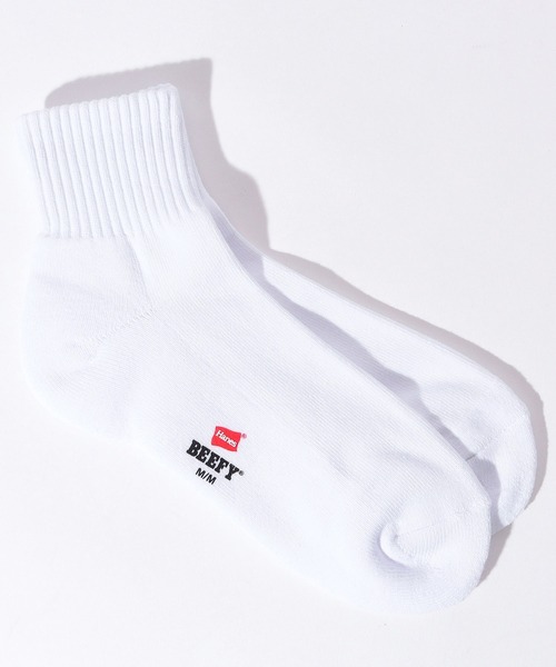 HANES（ヘインズ）の「【Hanes/ヘインズ】HMSBW201 BEEFY クォーターレングスソックス2P/ビーフィー/2Pソックス（ソックス/靴下・メンズ・ブラック/ホワイト・25cm～27cm）」の7枚目の写真