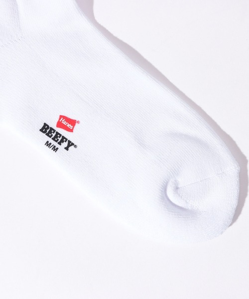 HANES（ヘインズ）の「【Hanes/ヘインズ】HMSBW201 BEEFY クォーターレングスソックス2P/ビーフィー/2Pソックス（ソックス/靴下・メンズ・ブラック/ホワイト・25cm～27cm）」の10枚目の写真