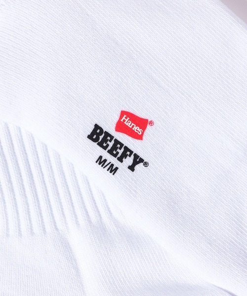 HANES（ヘインズ）の「【Hanes/ヘインズ】HMSBW201 BEEFY クォーターレングスソックス2P/ビーフィー/2Pソックス（ソックス/靴下・メンズ・ブラック/ホワイト・25cm～27cm）」の12枚目の写真