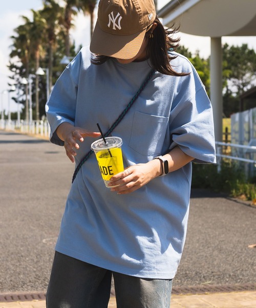B&T CLUB(ビーティークラブ)の「大きいサイズ Tシャツ 半袖 ポケット付き ヘビーウェイト 無地 メンズ(Tシャツ/カットソー・メンズ・ブラック/ワイン/ブルー/ダークグリーン/ダークグレー/オレンジ/ネイビー/ホワイト/ダークブラウン/ベージュ/グレー/カーキ/ライトベージュ/サックスブルー・X1(3L~4L)/X2(4L~5L)/X4(8L~9L)/X3(6L~7L)/X5(9L~10L))」の11枚目の写真