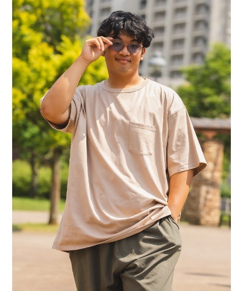 大きいサイズ Tシャツ 半袖 ポケット付き ヘビーウェイト 無地