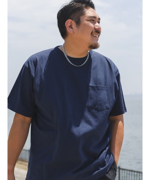 大きいサイズ Tシャツ 半袖 ポケット付き ヘビーウェイト 無地